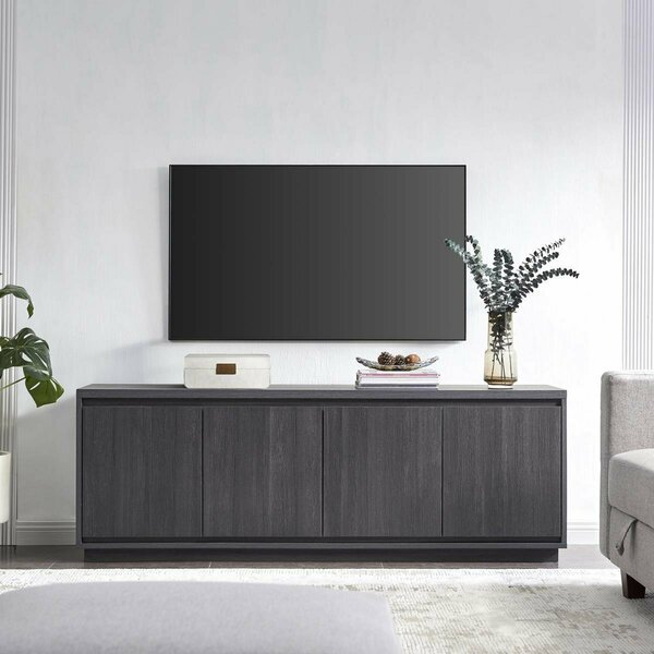 Hudson&Canal Presque Rectangular TV Stand for TVs up to 80 in Charcoal Gray TV1855